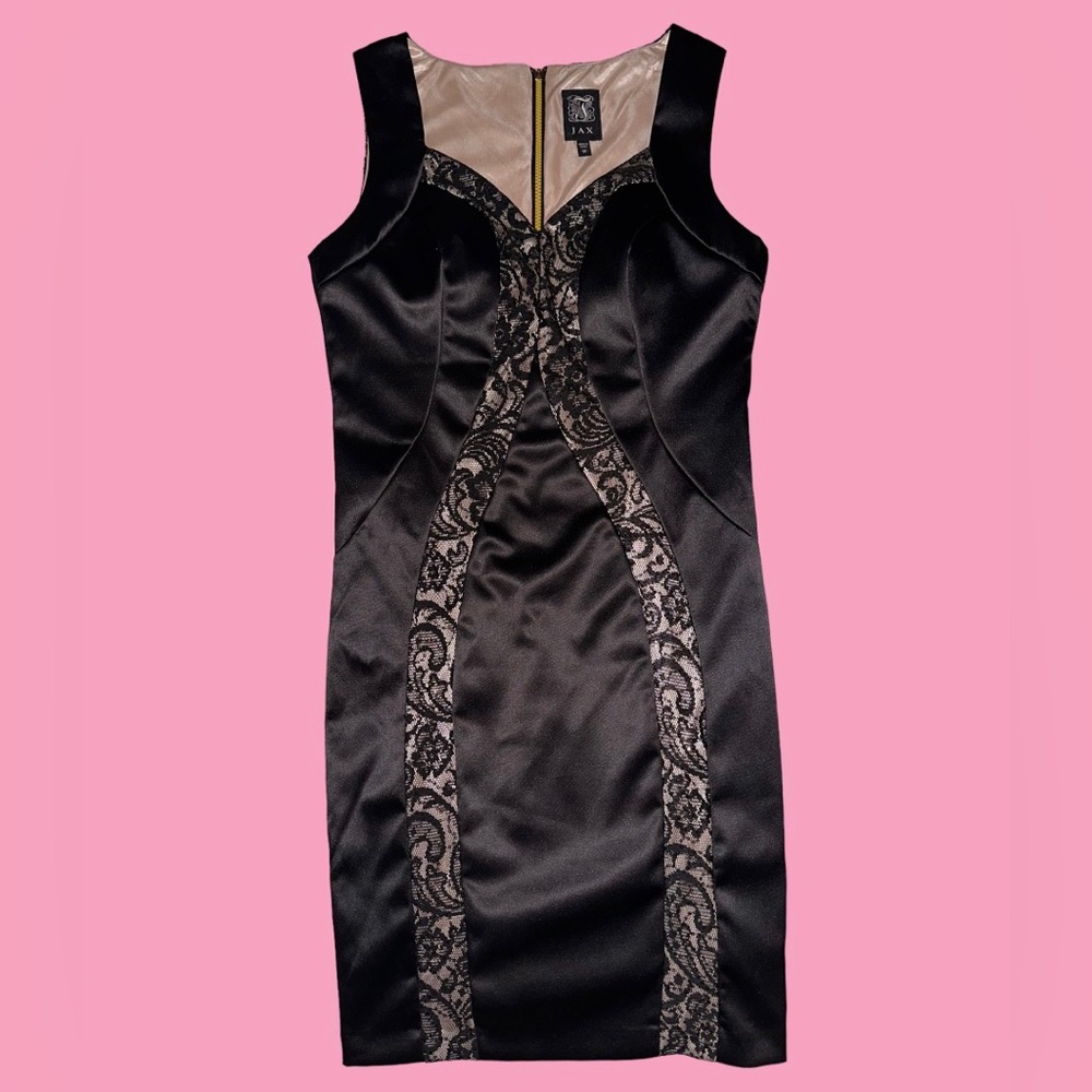Black Lace Illusion Dress by JAX